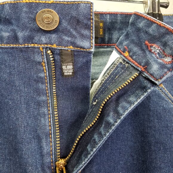 Big John Co Jeans Men Sz 28 Retro Denim Straight Leg Obscuro Medium Wash 31"x27" - Picture 7 of 16